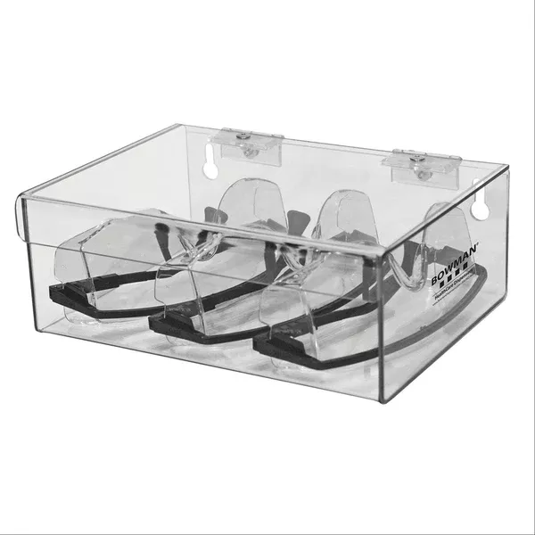 Bowman PETG Bulk Safety Glass Holder with Lid Bowman PETG Bulk Safety Glass Holder with Lid • 9.25"W x 6.91"D x 3.45"H ,1 Each